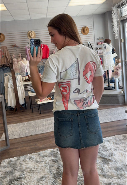 Nebraska Volleyball Fan Shirt in White