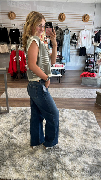 Kut High Rise Wide Leg Jeans Medium Wash