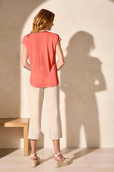 Tribal Teaberry Cap Sleeve Top
