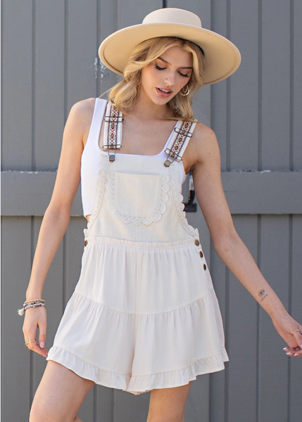 Embroidered Flowy Romper