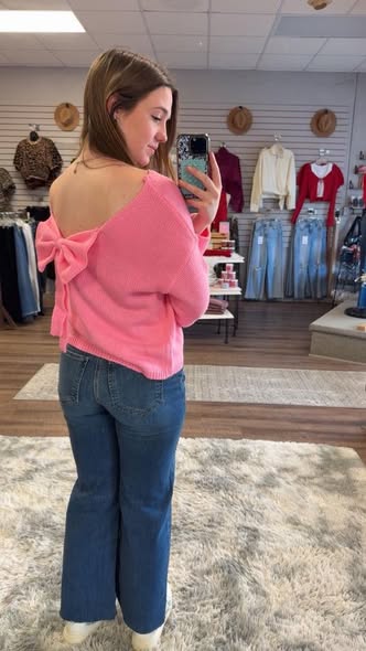 Vibrant Pink Bow Sweater