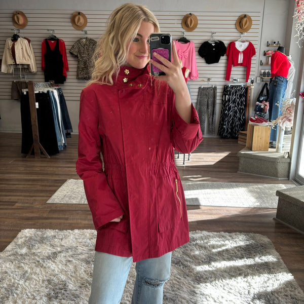 Nikki Jones Parker Red Rain Jacket