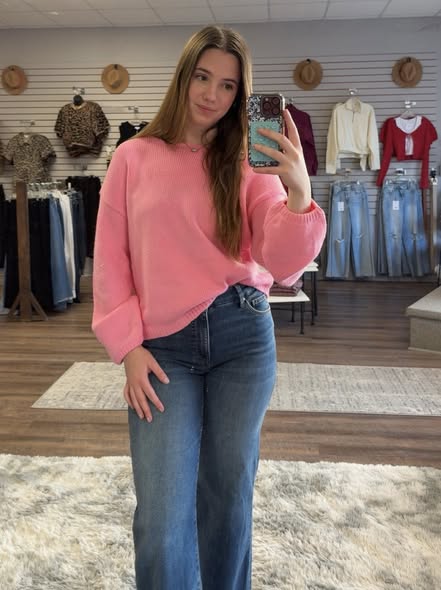 Vibrant Pink Bow Sweater