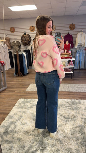 Pink Puff Heart Sweater