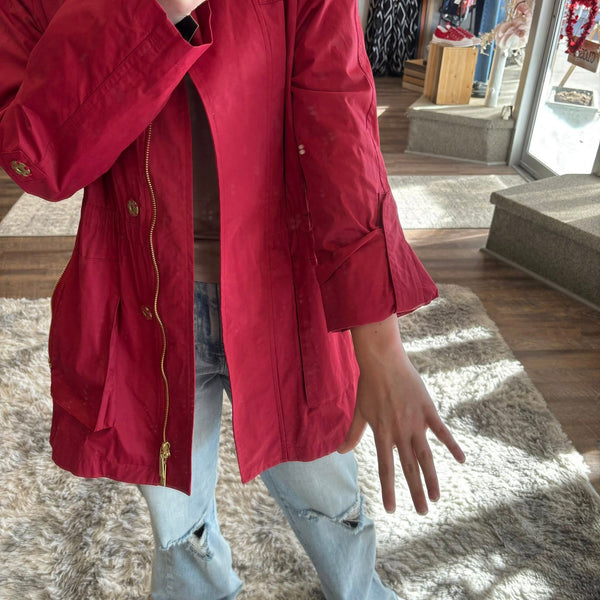 Nikki Jones Parker Red Rain Jacket