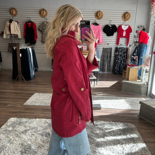 Nikki Jones Parker Red Rain Jacket