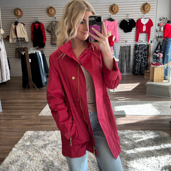 Nikki Jones Parker Red Rain Jacket