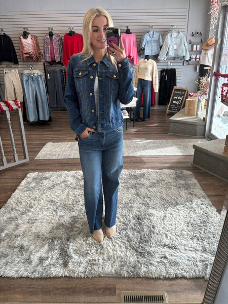 Tribal Dark Wash Denim Jacket