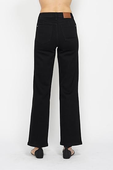 Judy Blue High Waist Straight Tummy Control Black Jeans