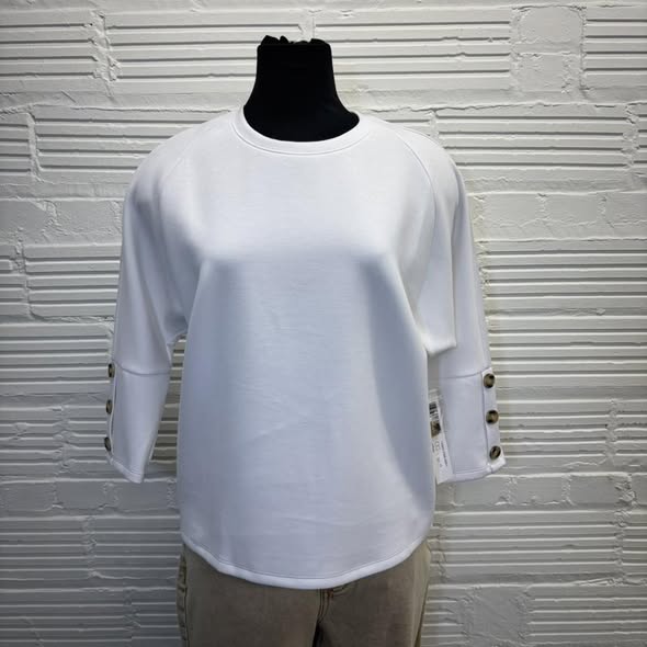 Tribal White Boxy Blouse With Buttons