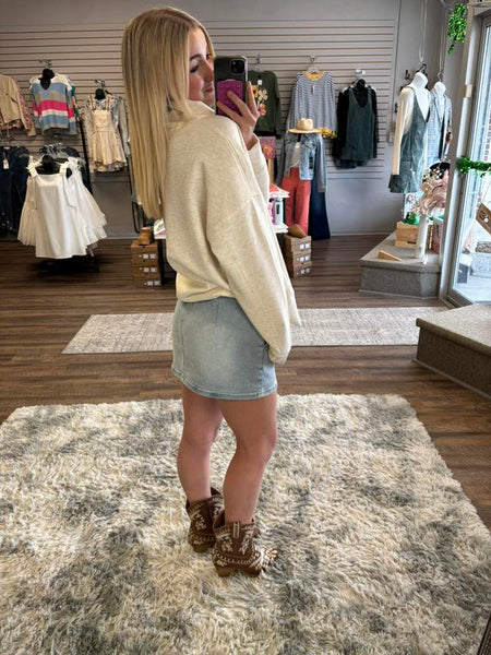 Risen Light Denim Jean Skirt