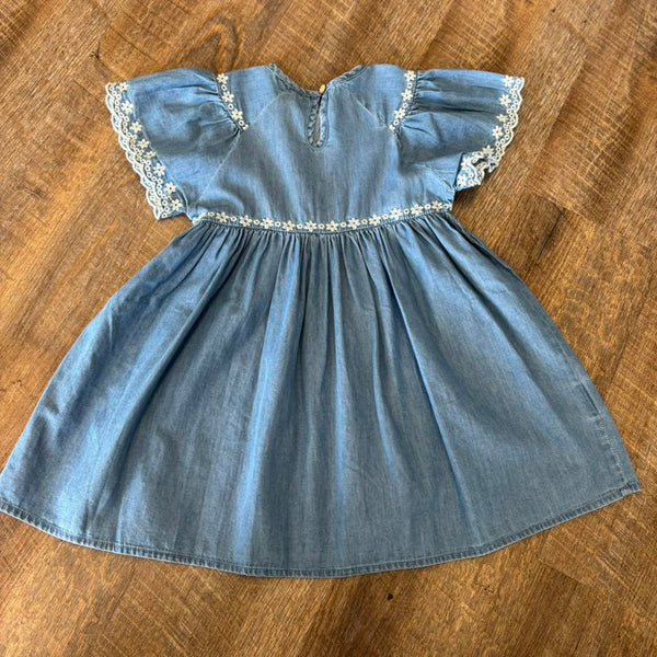 Mayoral Denim Embroidered Dress