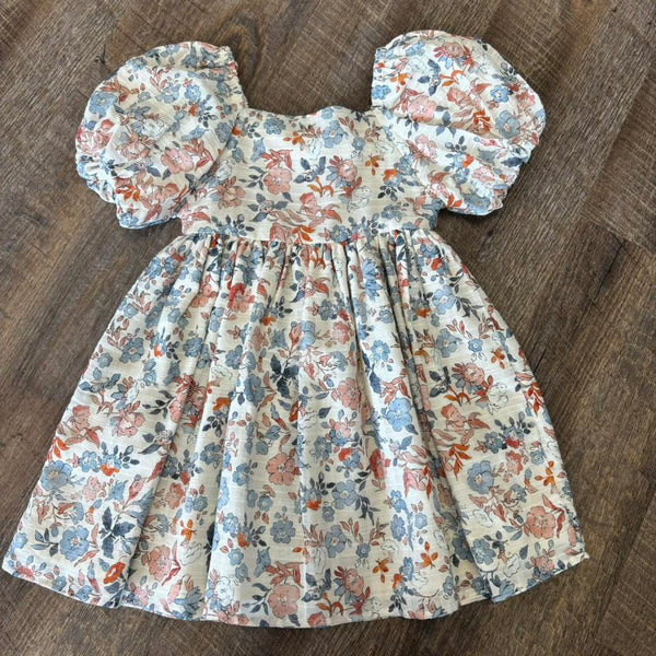 Mayroal Puff Sleeve Floral Dress
