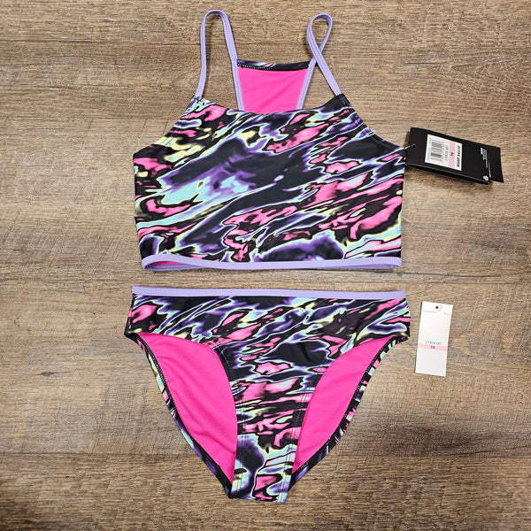 UA Girls Swim Set Black Purple