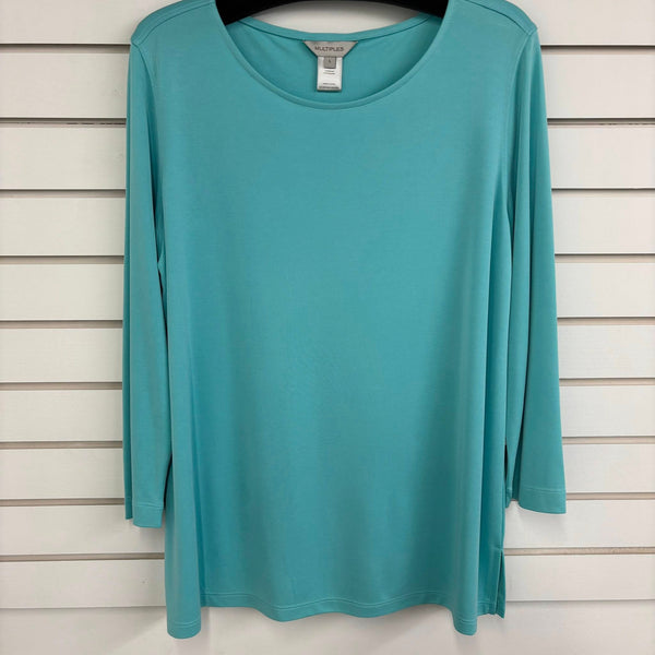 Multiples Light Turquoise Long Sleeve Top