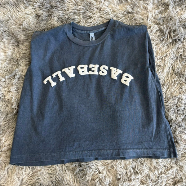 Upside-down Baseball Puff Tank