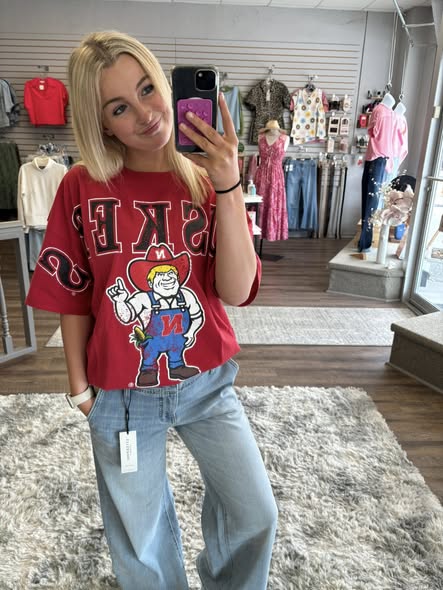 Nebraska Red Husker Mascot Tee