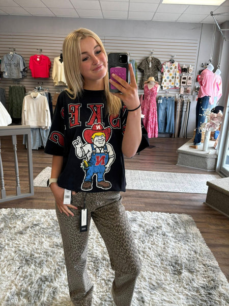 Nebraska Black Husker Mascot Tee