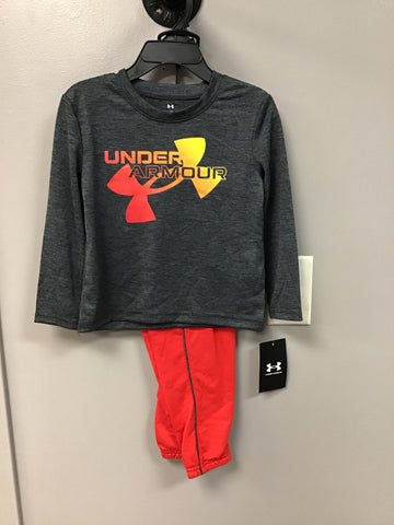 UA Boys Red and Orange Sweats Set