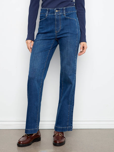 Charlie B. Straight Leg Jeans With Front Panel Detail