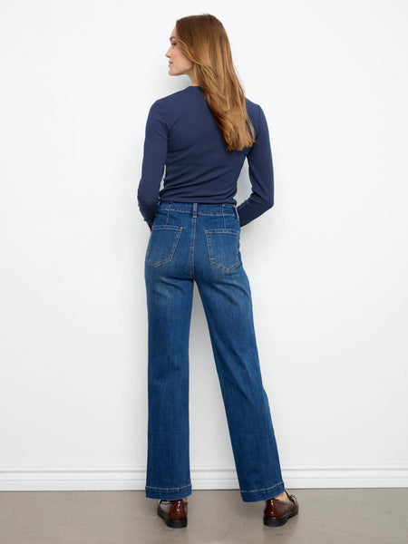 Charlie B. Straight Leg Jeans With Front Panel Detail