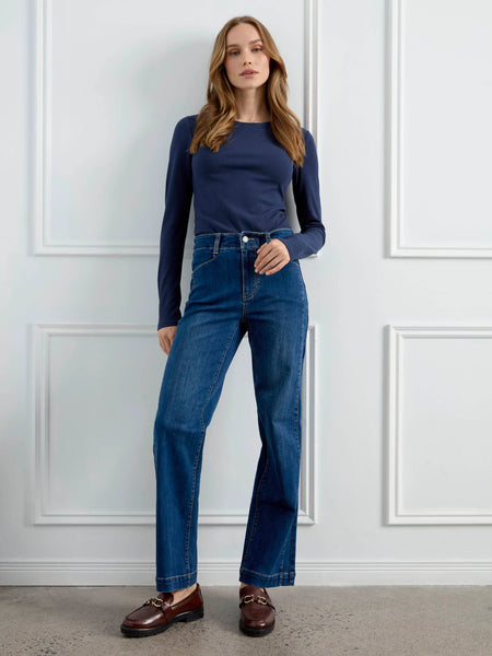 Charlie B. Straight Leg Jeans With Front Panel Detail