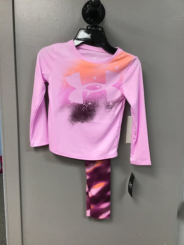 UA Girls Pink Tye Dye Leggings and Shirt Set