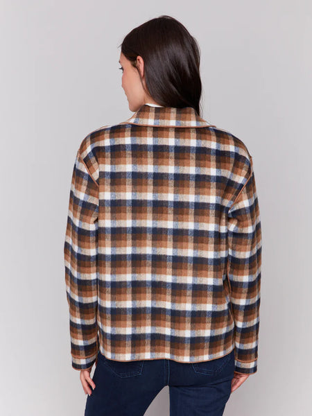 Charlie B Truffle Reversible Plaid Jacket