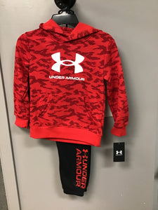 UA Boys Red Camo Hoodie and Sweats Set