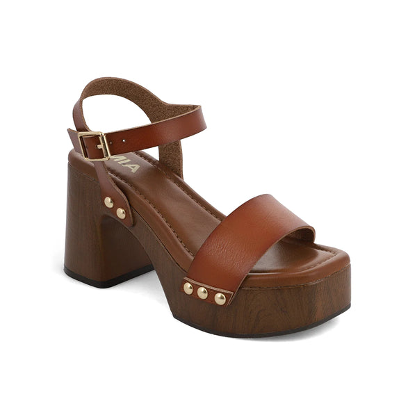 Mia Electrah Cognac Platform Sandal