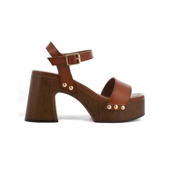 Mia Electrah Cognac Platform Sandal