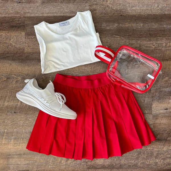 Mono B: Pleated Tennis Skort Red