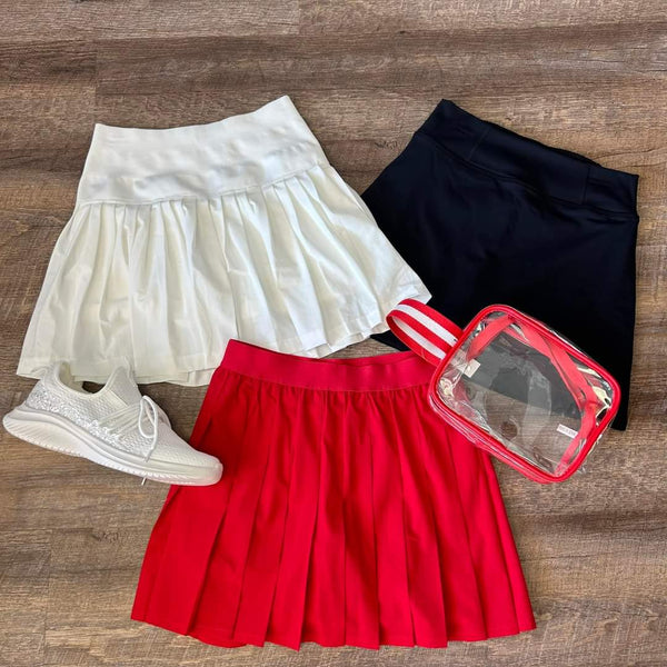 Mono B: Pleated Tennis Skort Red