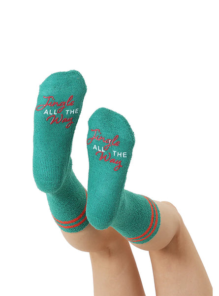Fuzzy Crew Socks with Bottom Grips