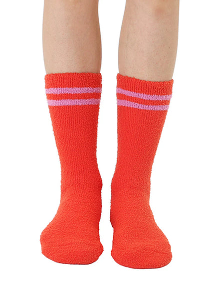 Fuzzy Crew Socks with Bottom Grips