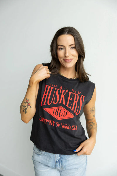 Nebraska Drake Diamond Jersey Muscle Tanks