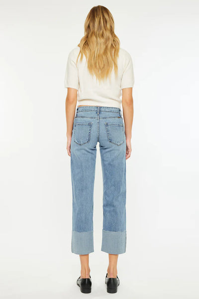 KanCan Margret Mid Rise Cropped Wide Leg Jeans