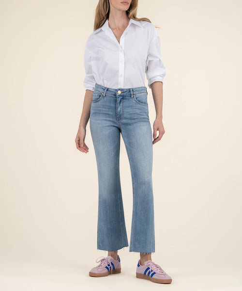 Kut Kelsey High Rise Ankle Flare in Honest Wash