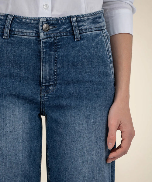 Kut High Rise Wide Leg Jeans Medium Wash