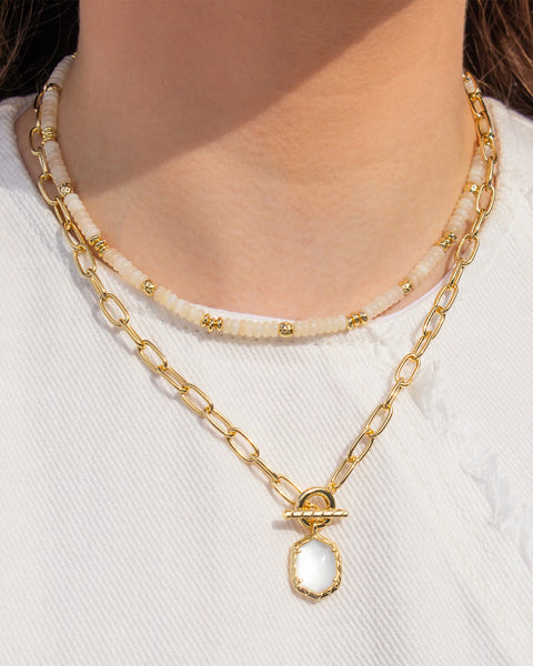 Daphne Convertible Gold Link and Chain Necklace-IMP