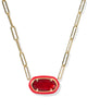 Elisa Enamel Frame Gold Paperclip Necklace