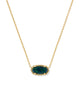 Elisa Gold Pendant Necklace in Emerald Green