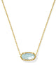 Elisa Gold Pendant Necklace in Light Blue Illusion