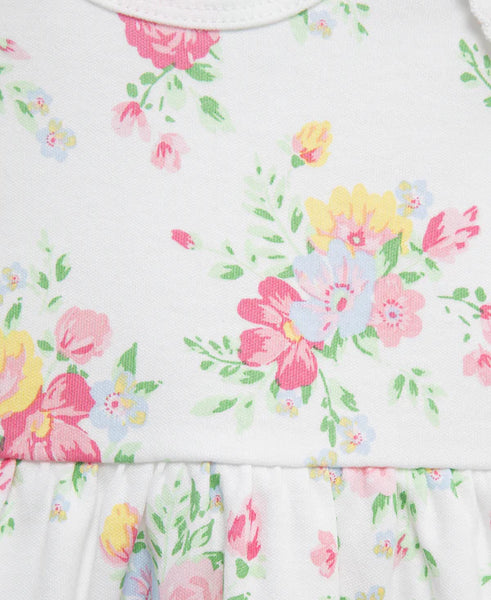 Little Me Bouquet Knit Dress & Cardigan Set