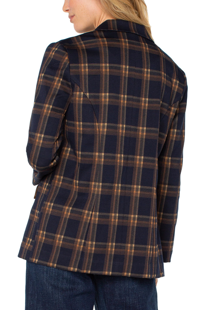 Liverpool Blazer in Toffee/ Navy Plaid