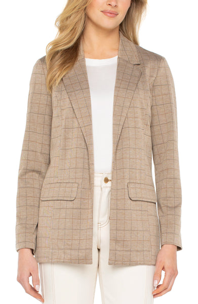 Liverpool Khaki Plaid Boyfriend Blazer