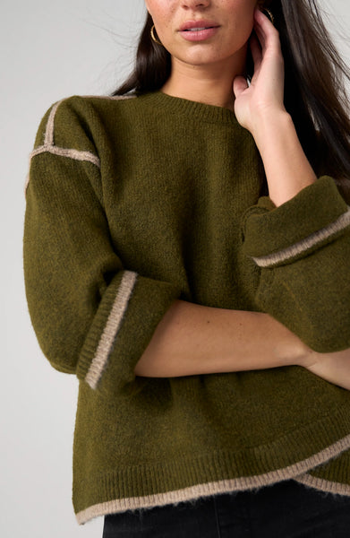 Liverpool Long Sleeve Sweater W/ Tulip Hem