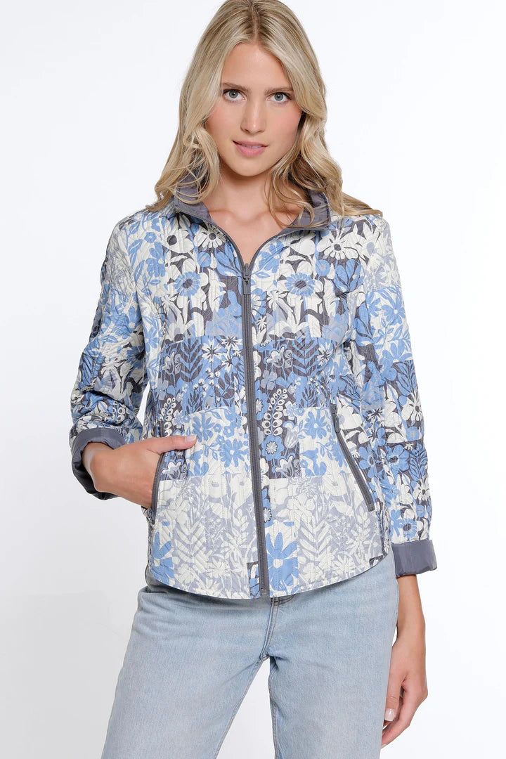 Multiples Quilted Zip Jacket