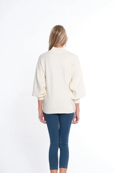 Multiples 3/4 Sleeve Mock Neck Sweater Top