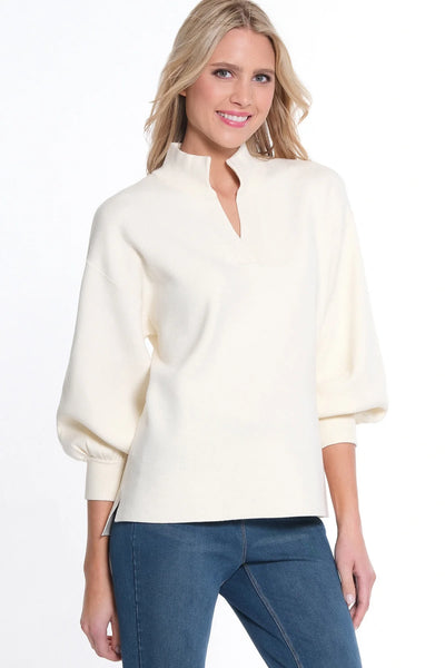 Multiples 3/4 Sleeve Mock Neck Sweater Top